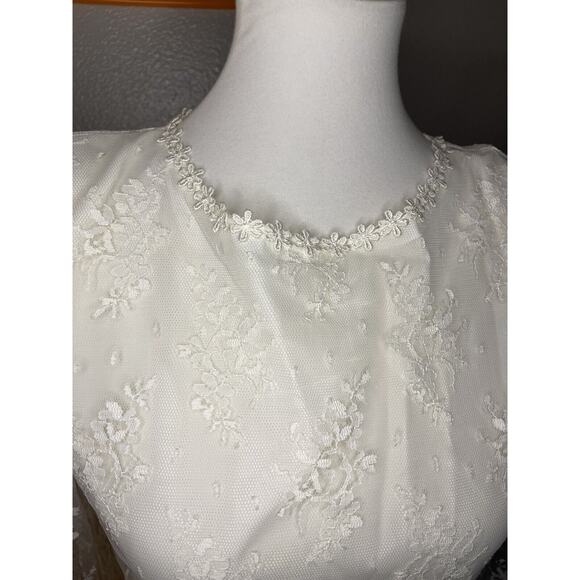 VTG Barbara Chodos Michael Marcella Wedd Dress Sz 6 Drop Waist Flapper Lace 80s - Picture 3 of 9
